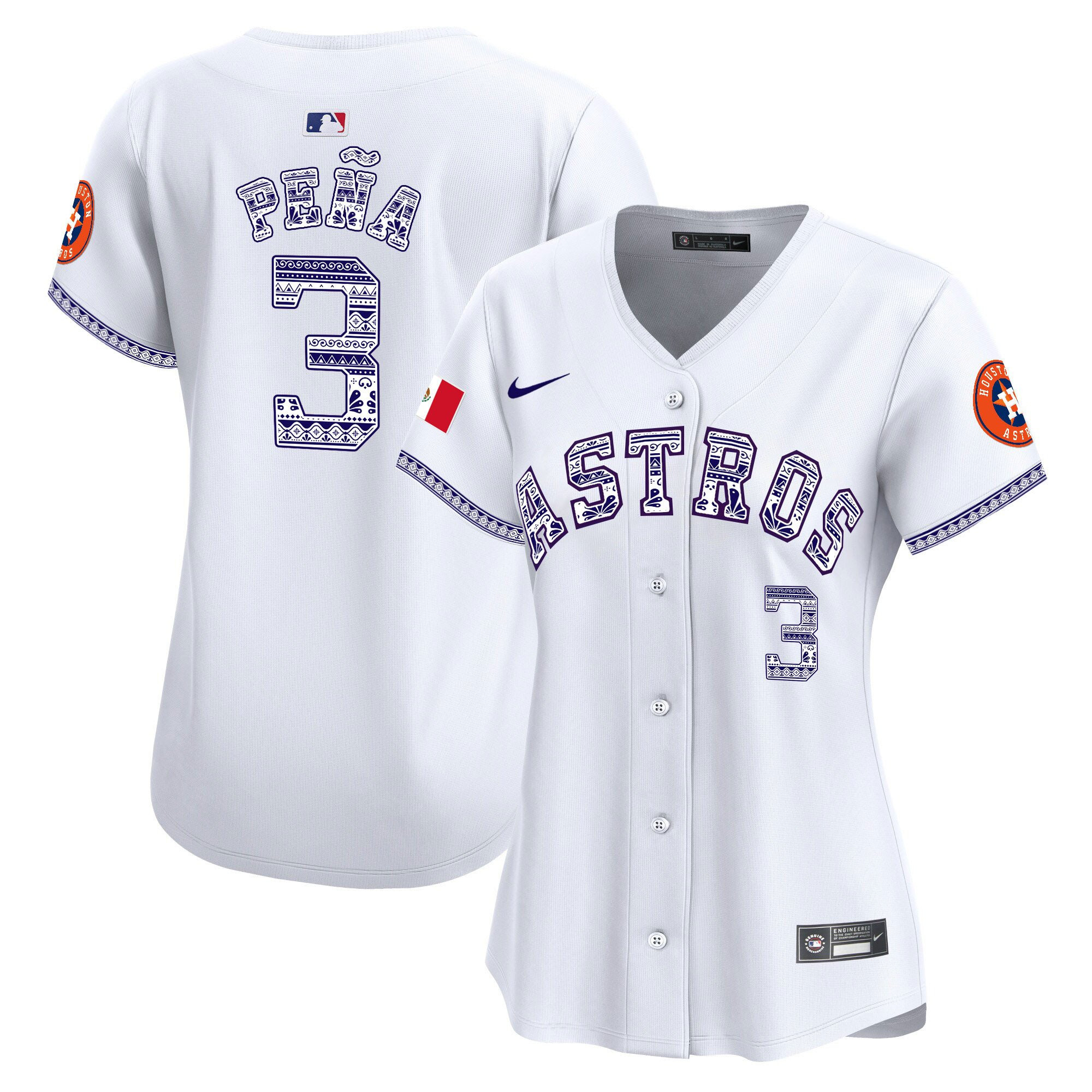 Jeremy Pena 3 Houston Astros Mexico White MLB Jersey Women's