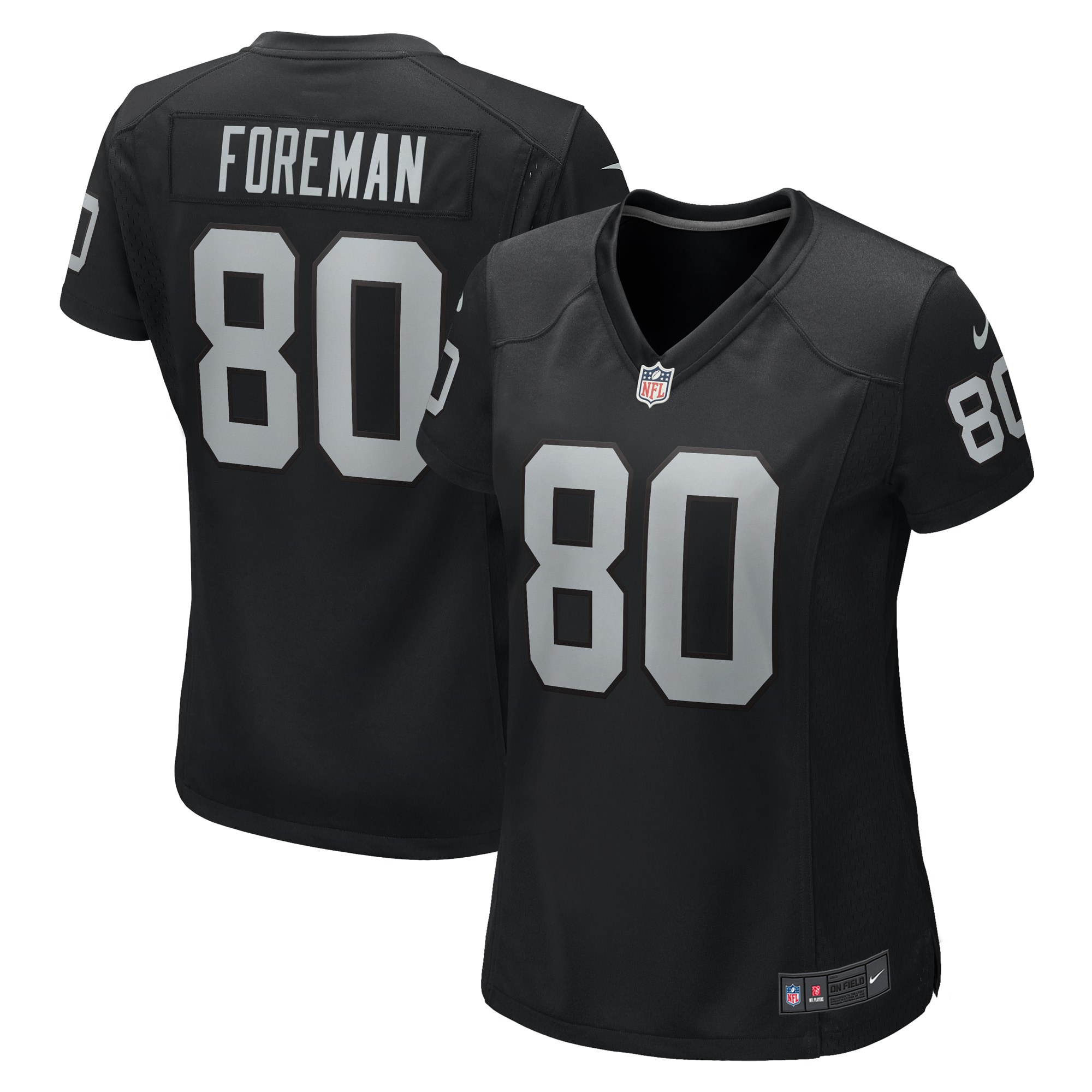 Las Vegas Raiders Jeff Foreman Black Game NFL Jersey Women's
