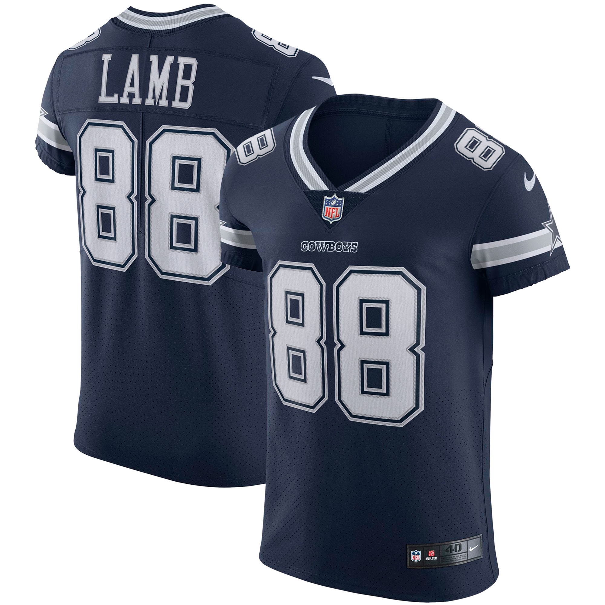 Dallas Cowboys CeeDee Lamb Navy Vapor Elite NFL Jersey Men's