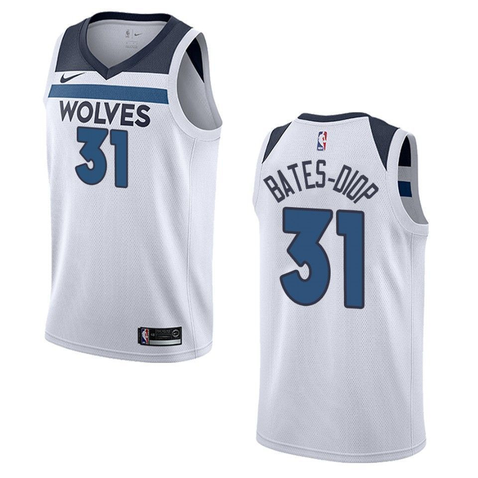 Minnesota Timberwolves 31 Keita Bates-diop Association Swingman White NBA Jersey Men's