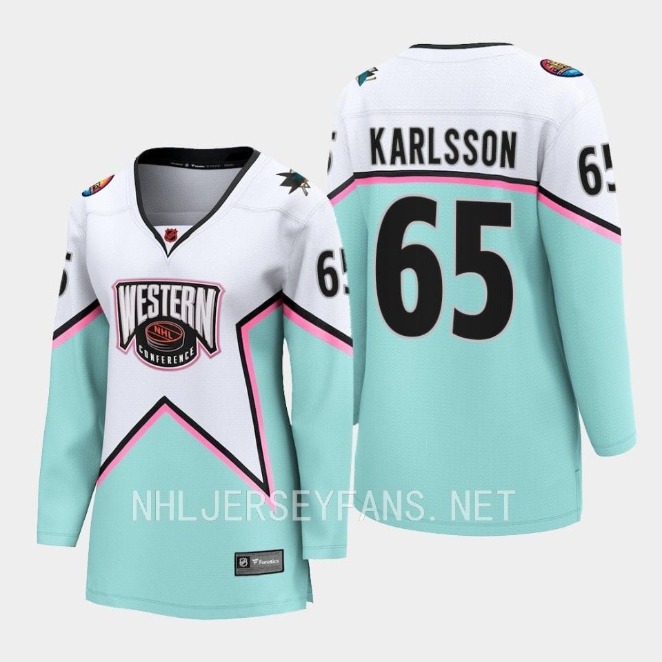 Erik Karlsson 65 San Jose Sharks 2023 All Star Game White Equipment NHL Jersey Men's