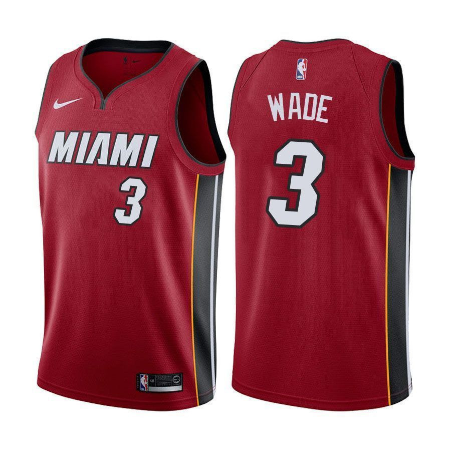 Miami Heat Dwyane Wade 3 Statet Edition Red NBA Jersey Men's
