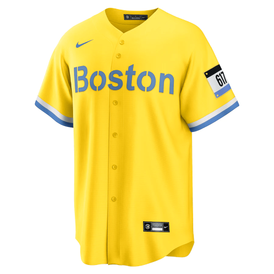 Rafael Devers 11 Boston Red Sox City Connect Gold/Light Blue MLB Jersey Men's