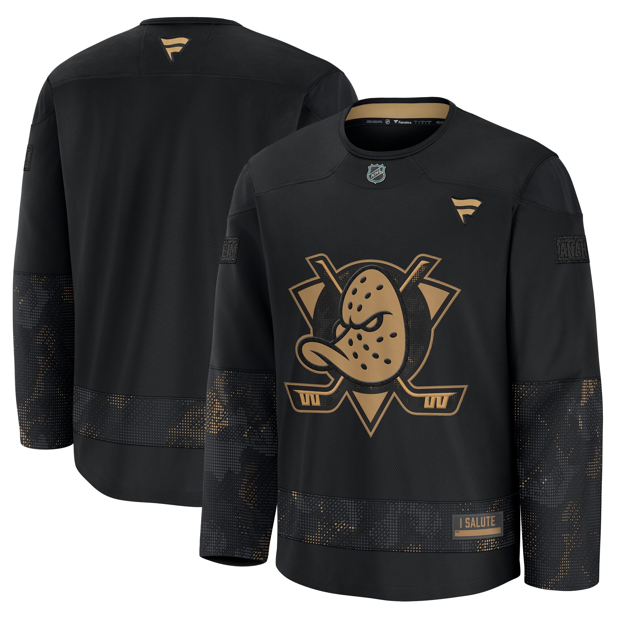 Anaheim Ducks Black 2024 Military Appreciation Practice NHL Jersey Men's