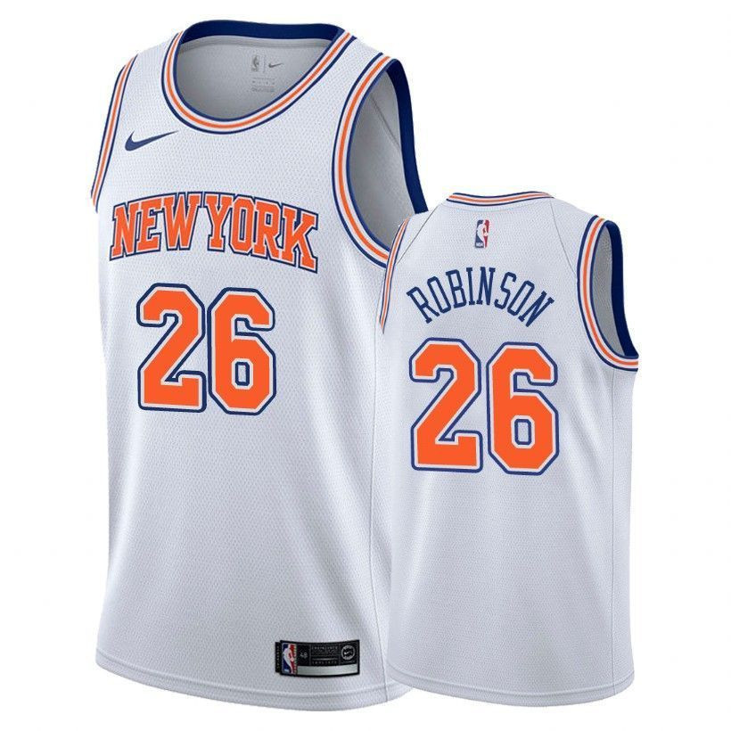 New York Knicks Mitchell Robinson 26 State White NBA Jersey Men's