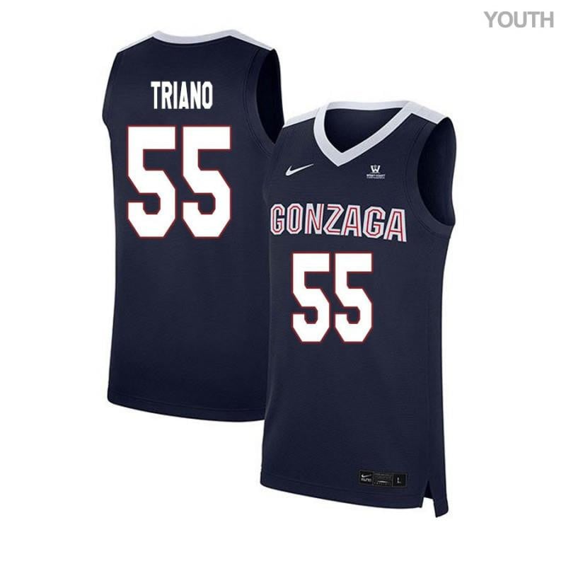 55 Dustin Triano Navy Elite Gonzaga Bulldogs NCAA Jersey Youth