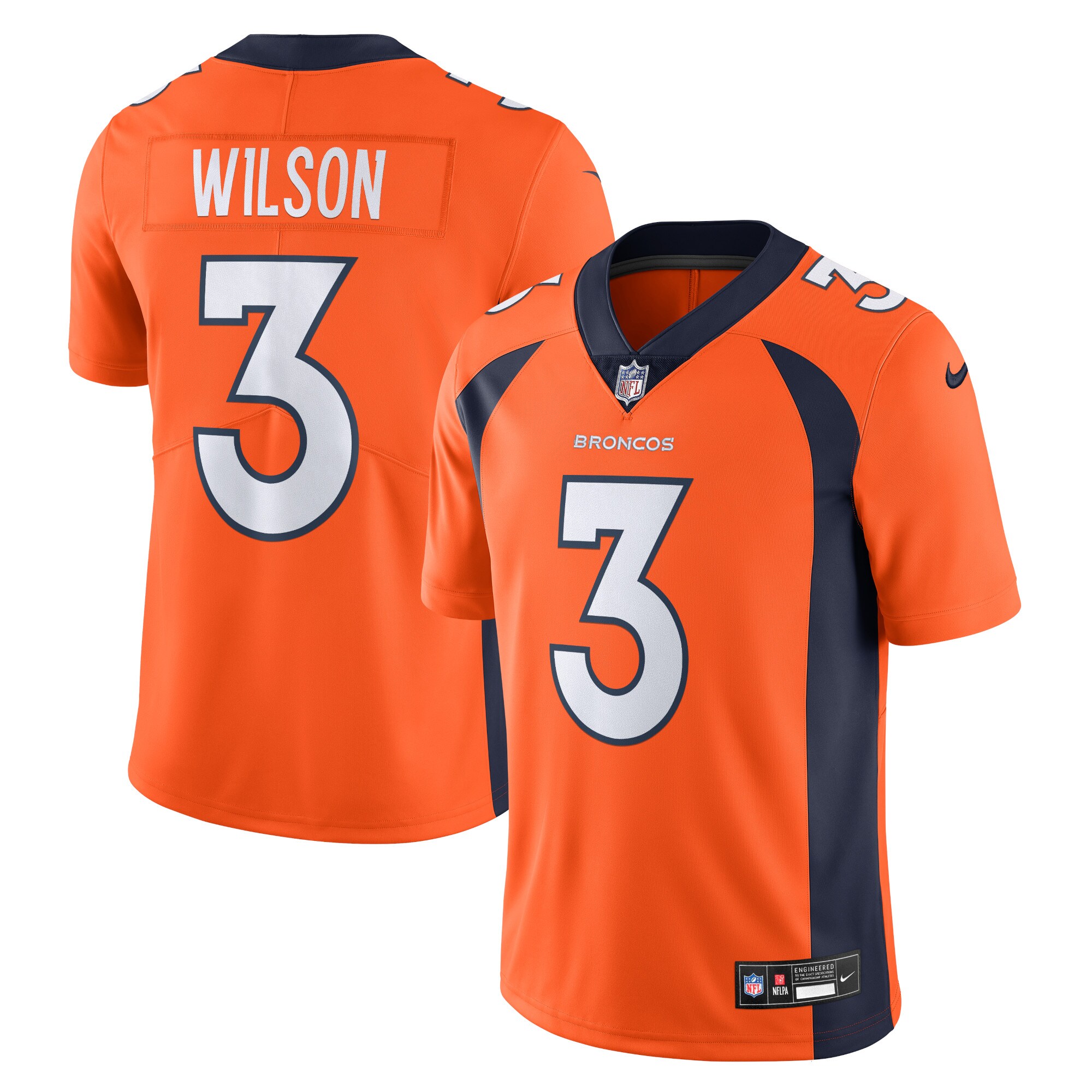 Denver Broncos Russell Wilson Orange Vapor Untouchable Limited NFL Jersey Men's