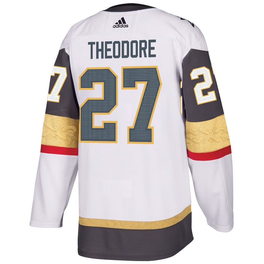 Shea Theodore 27 Vegas Golden Knights Stanley Cup 2023 Final Patch Away Breakaway White NHL Jersey Men's