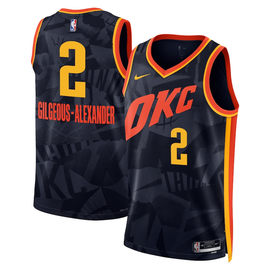 Shai Gilgeous-Alexander 2 Oklahoma City Thunder 2023/24 City Edition Swingman Navy NBA Jersey Men's