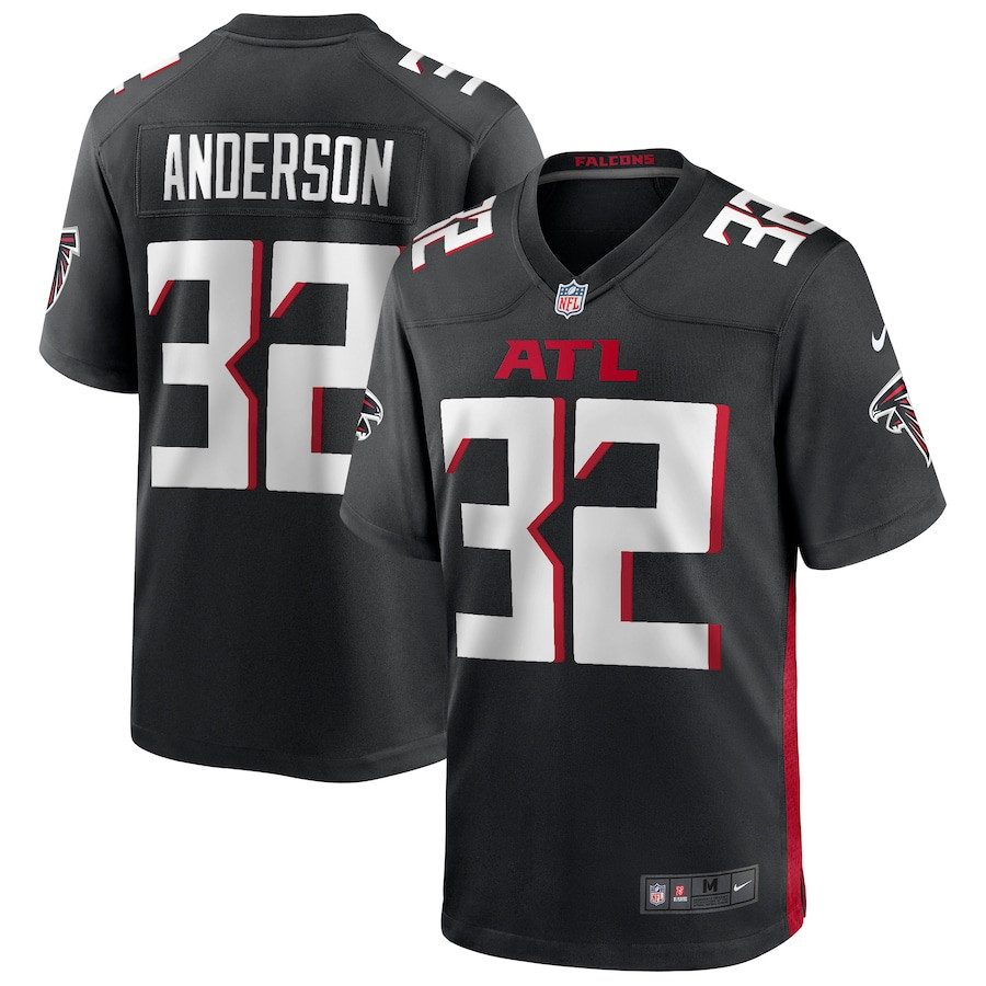 Jamal Anderson 32 Atlanta Falcons Game Retired Black NFL Jersey Men's