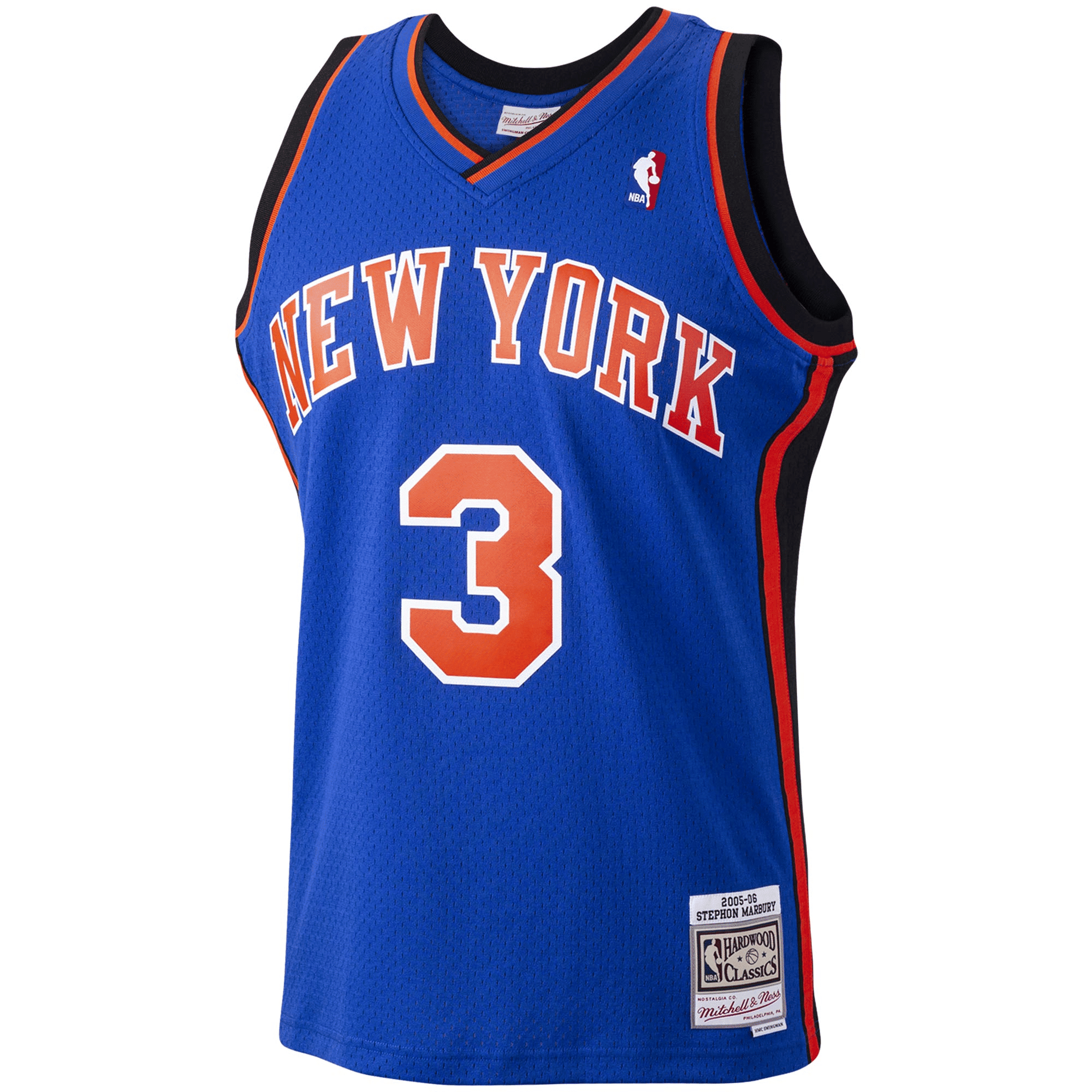Stephon Marbury New York Knicks Mitchell Ness 2005-06 Hardwood Classics Swingman Player Blue NBA Jersey Men's