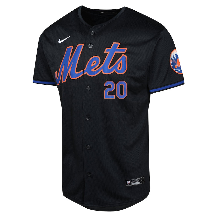 Pete Alonso 20 New York Mets Alternate Limited Black MLB Jersey Youth
