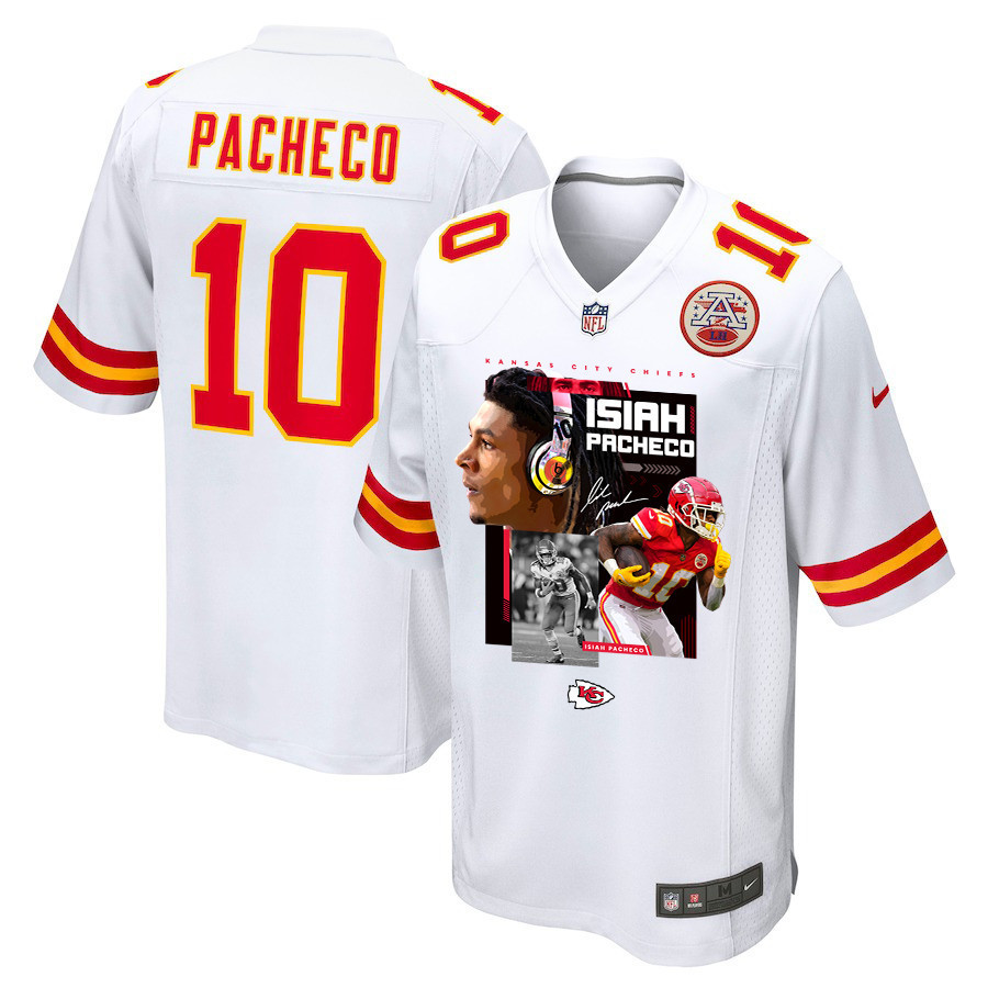 Isiah Pacheco 10 Kansas City Chiefs Pachinko Machine Game White NFL Jersey Men's