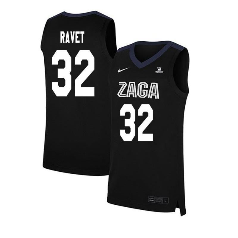 32 Brock Ravet Black Elite Gonzaga Bulldogs NCAA Jersey Men's