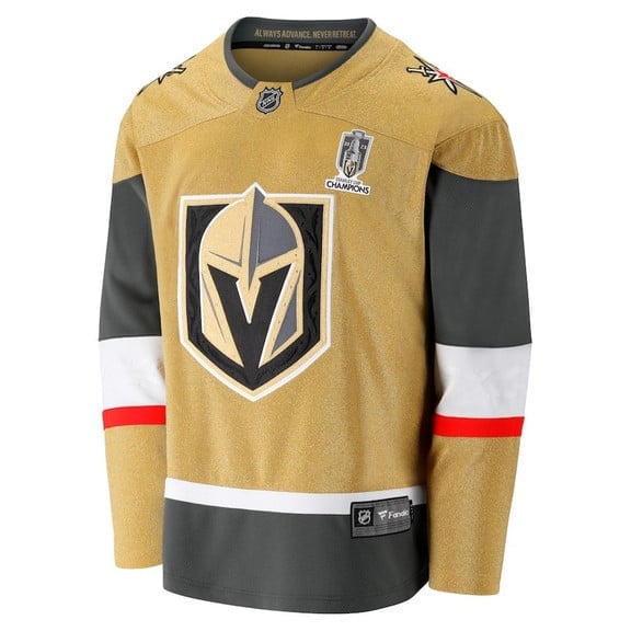 Michael Amadio 22 Vegas Golden Knights 2023 Stanley Cup Champions Patch Breakaway Home Gold NHL Jersey Men's