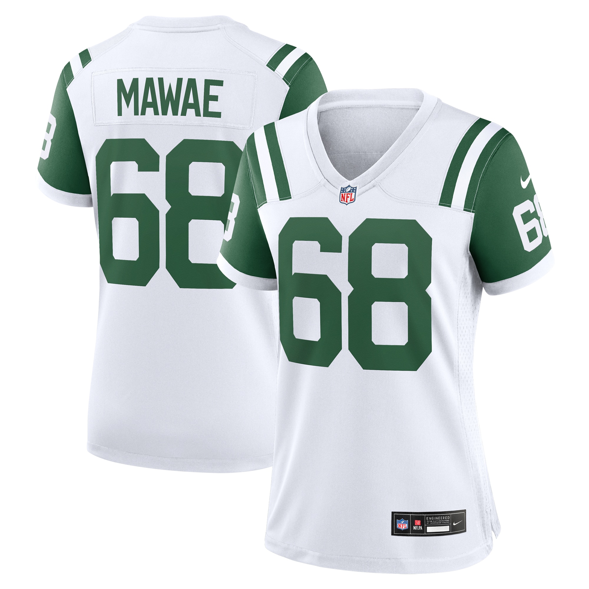 New York Jets Kevin Mawae White Classic Alternate Retired Player Game NFL Jersey Women's