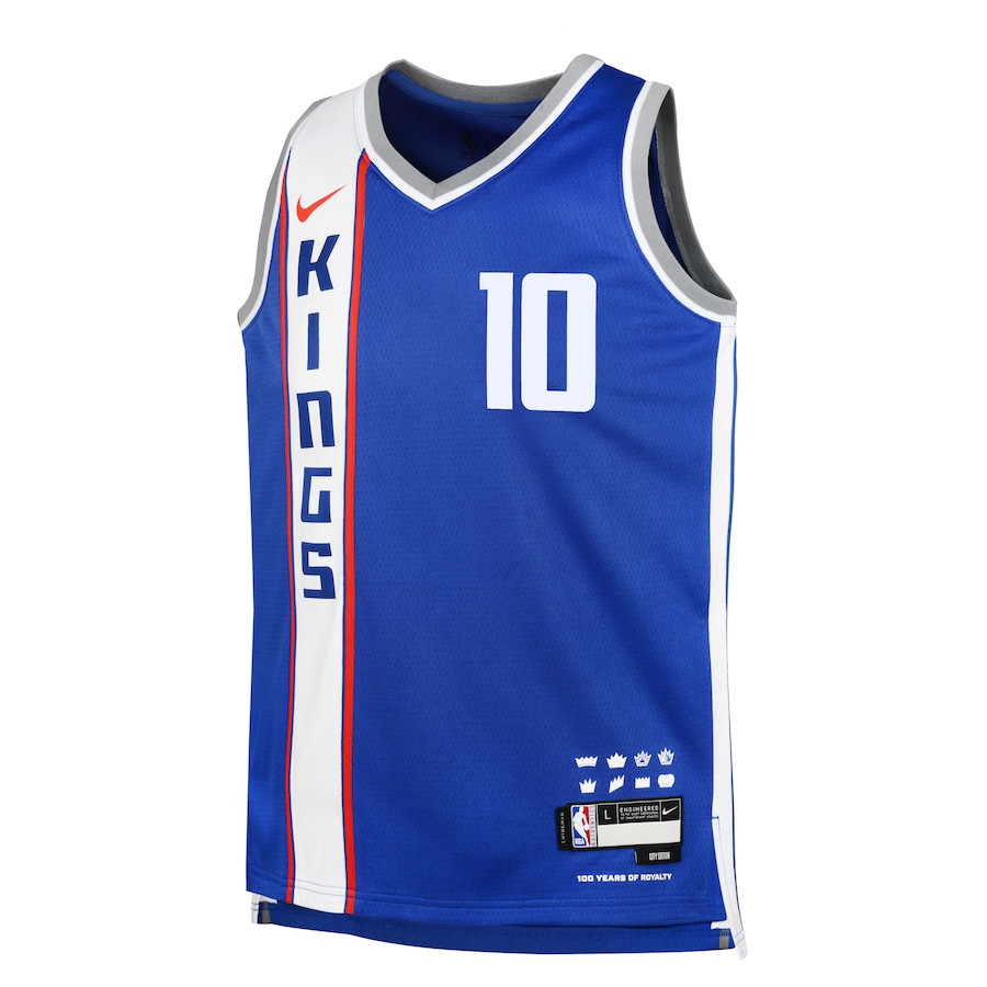 Domantas Sabonis 10 Sacramento Kings 2023/24 City Edition Swingma Blue NBA Jersey Youth