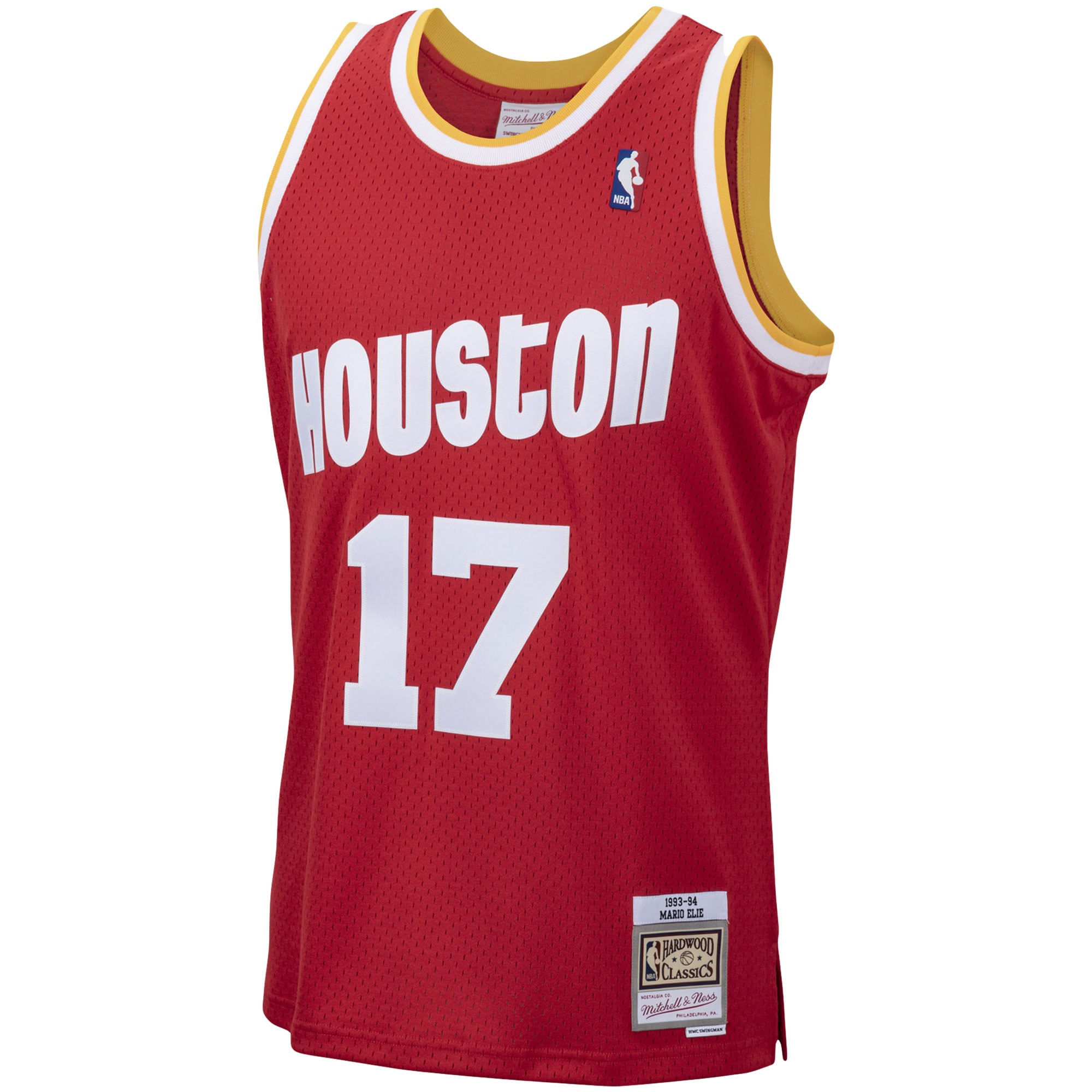 Mitchell Ness Mario Elie Red Houston Rockets 1993-94 Hardwood Classics Swingman NBA Jersey Men's