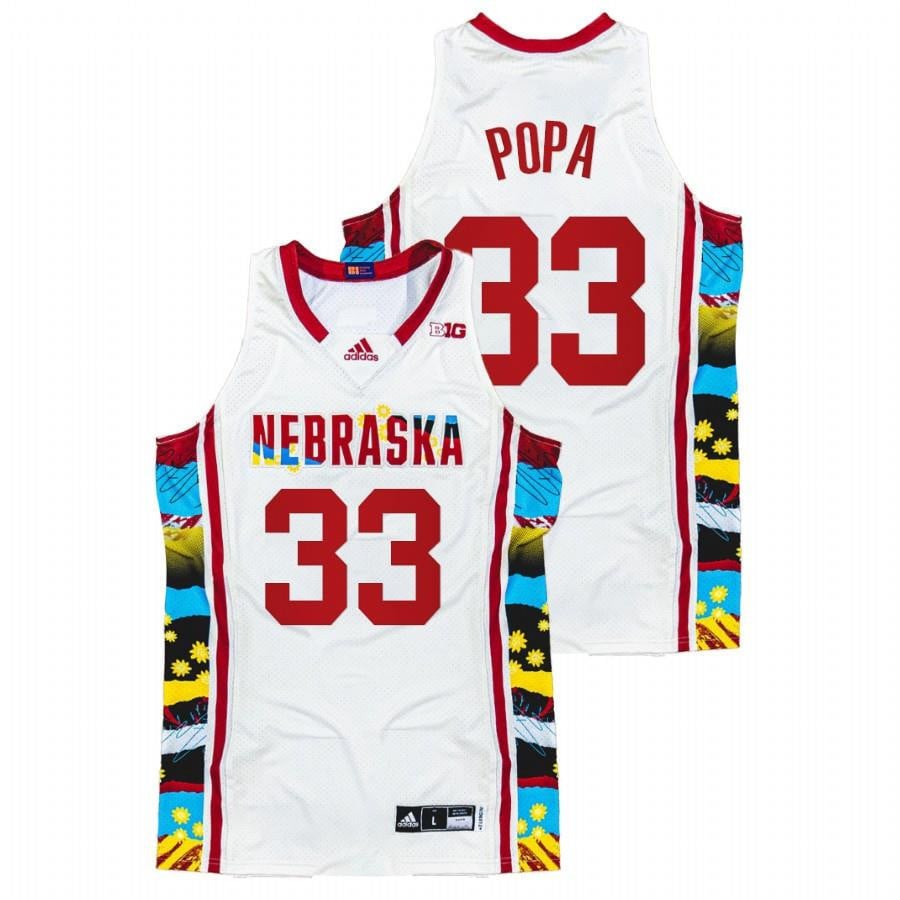 Tatiana Popa 3 White Nebraska Cornhuskers 2022 Sunflower BHM Honoring Black Excellence NCAA Jersey Men's