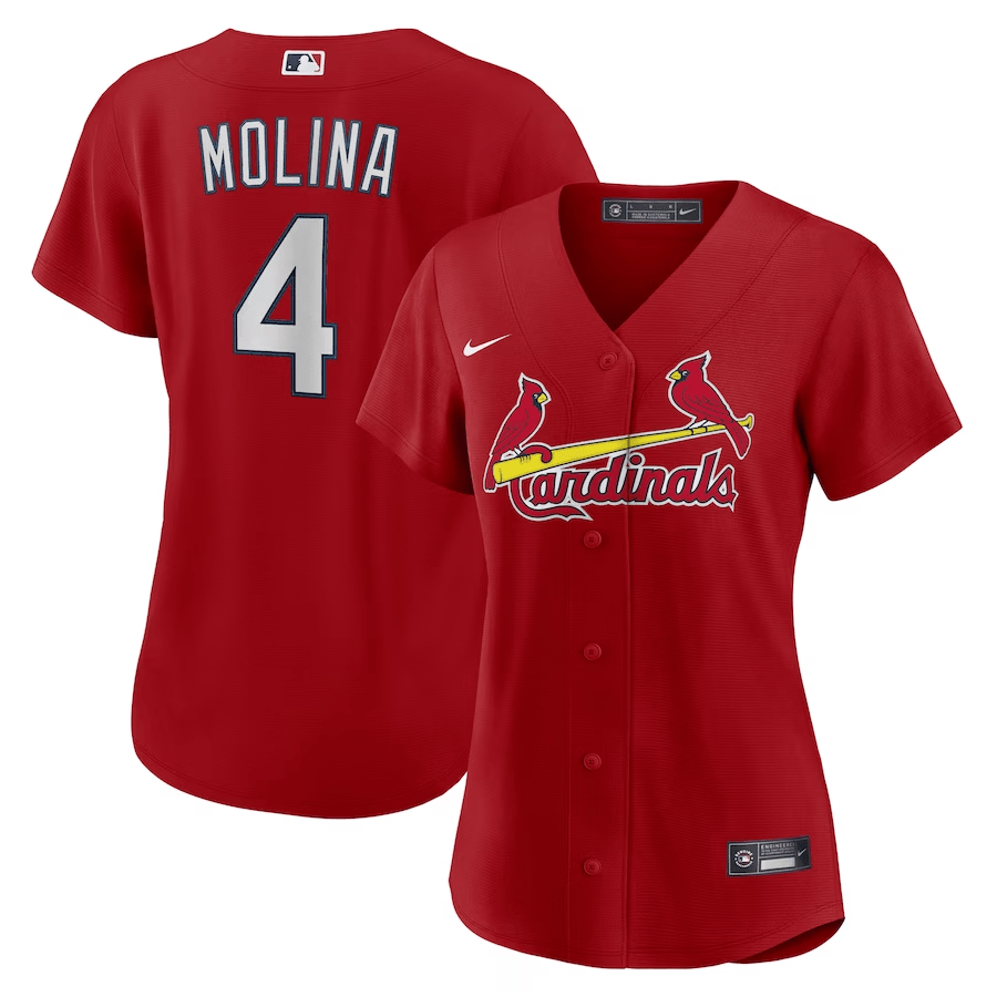 Yadier Molina 4 St. Louis Cardinals Alternate Red MLB Jersey Women's