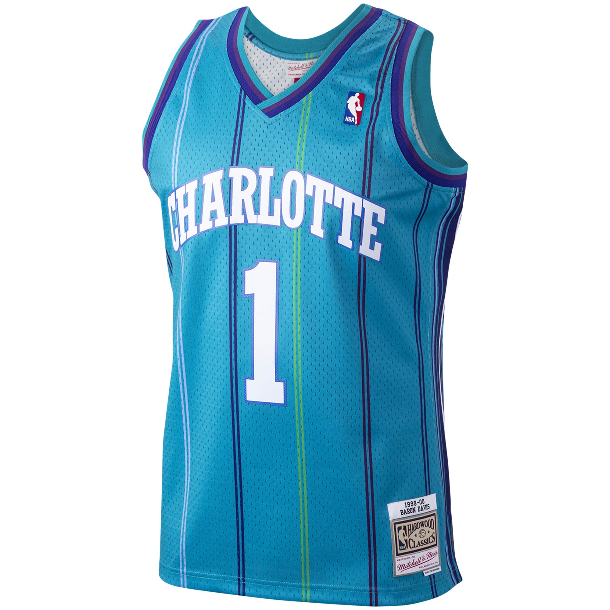 Mitchell Ness Baron Davis Teal Charlotte Hornets Hardwood Classics 1999-00 Swingman NBA Jersey Men's