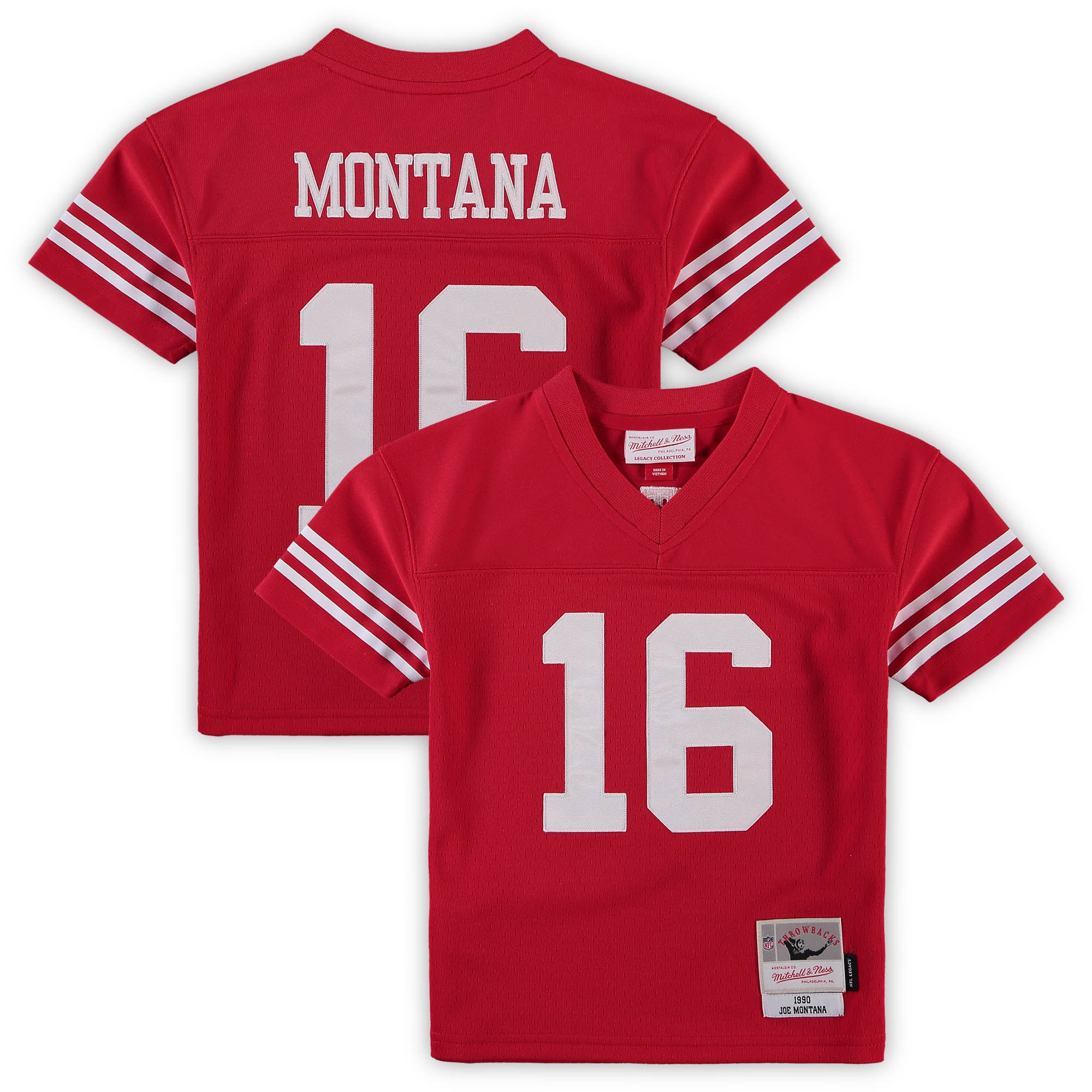 Preschool San Francisco 49ers Joe Montana Mitchell Ness Scarlet 1990 Retired Player Legacy NFL Jersey Men's