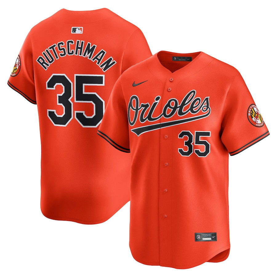 Adley Rutschman 35 Baltimore Orioles Alternate Limited Orange MLB Jersey Men's