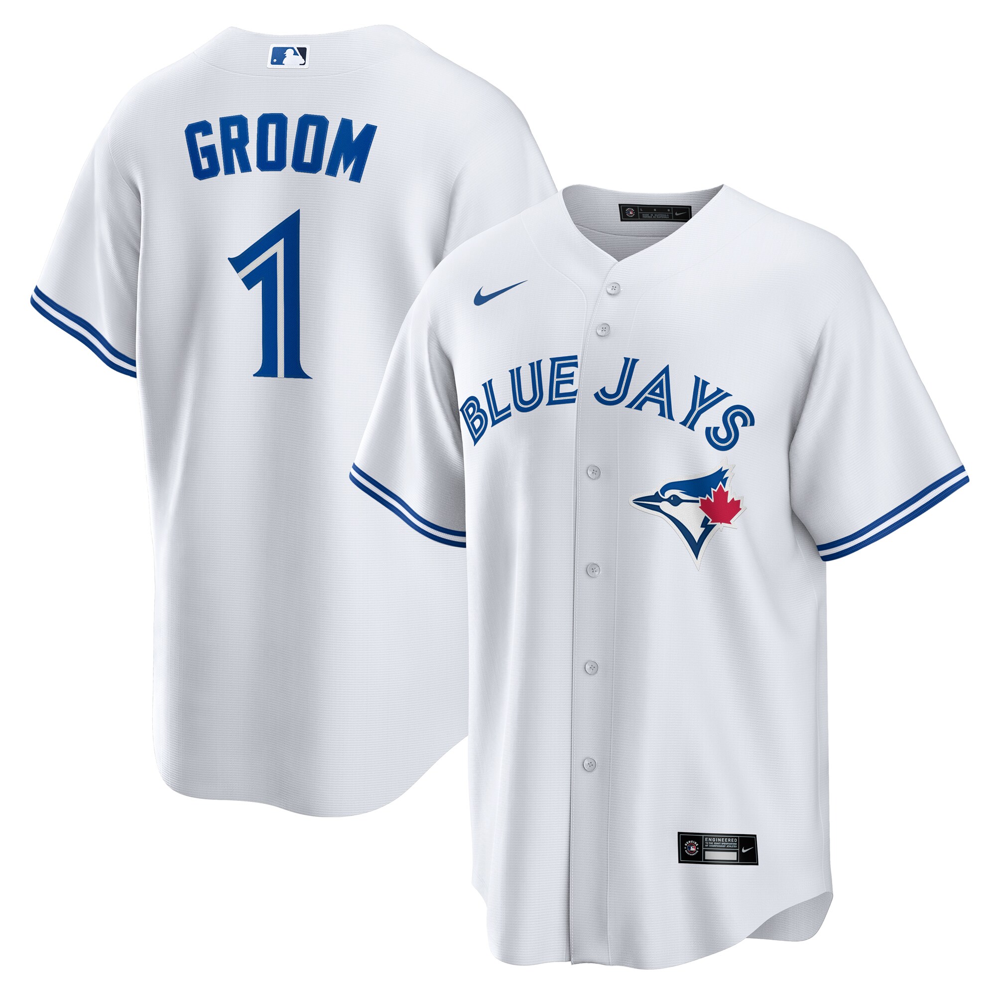 Toronto Blue Jays White #1 Groom Home MLB Jersey Men's