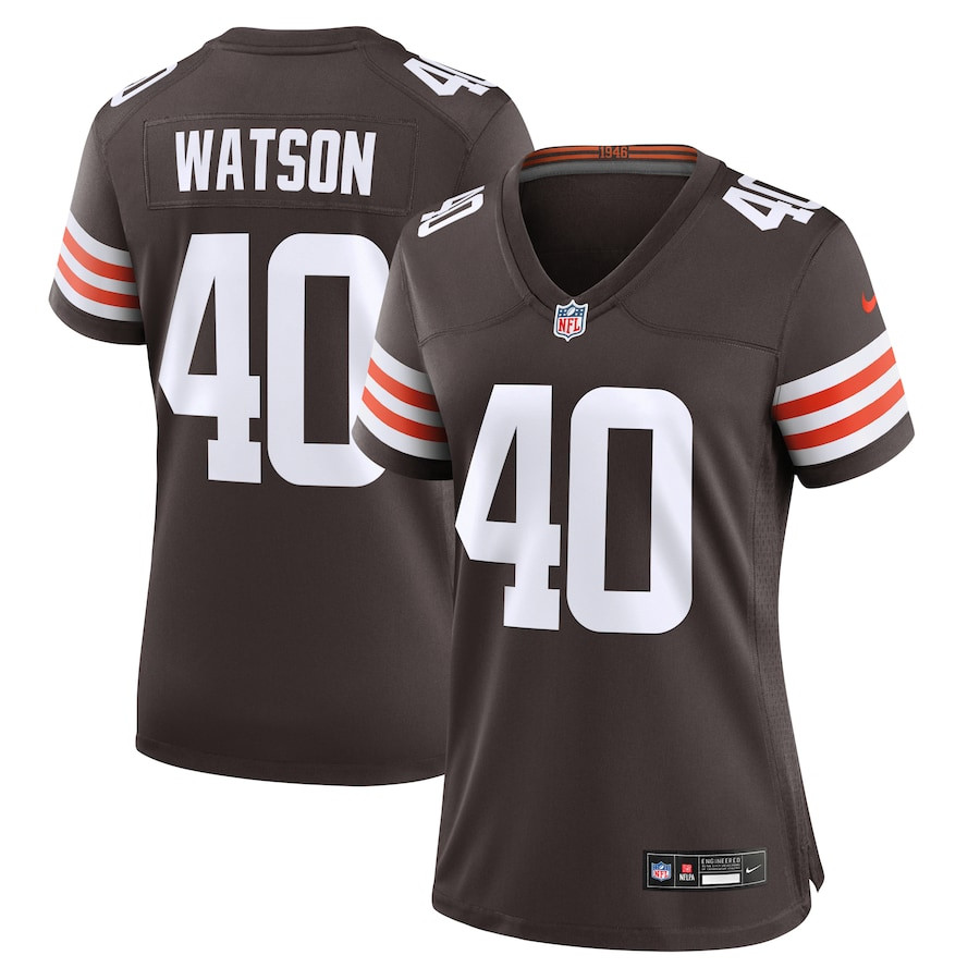 Nathaniel Watson 40 Cleveland Browns Game Brown NFL Jersey Women's