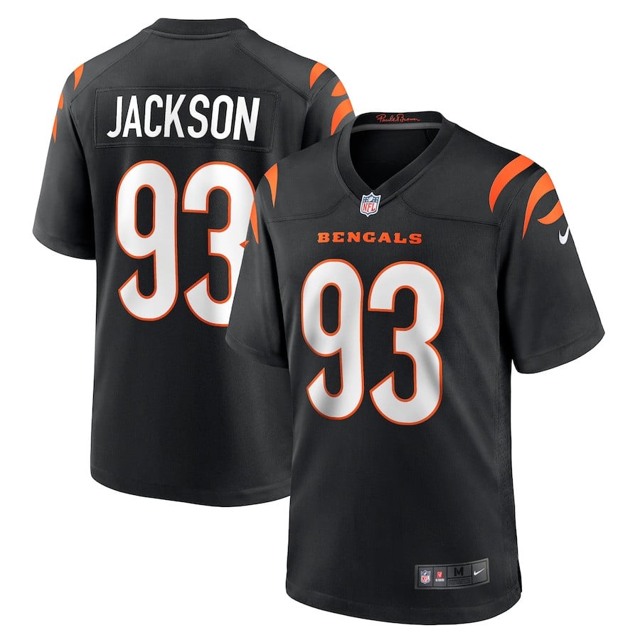McKinnley Jackson 93 Cincinnati Bengals Game Black NFL Jersey Men's