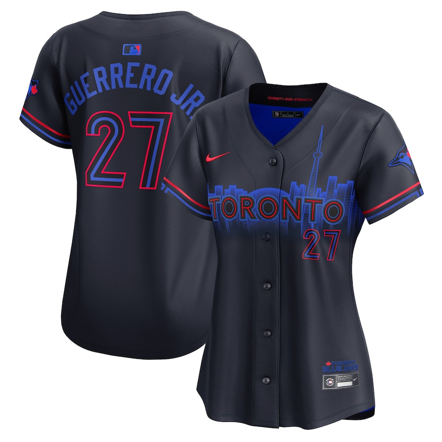 Vladimir Guerrero Jr. 27 Toronto Blue Jays 2024 City Connect Limited Navy MLB Jersey Women's