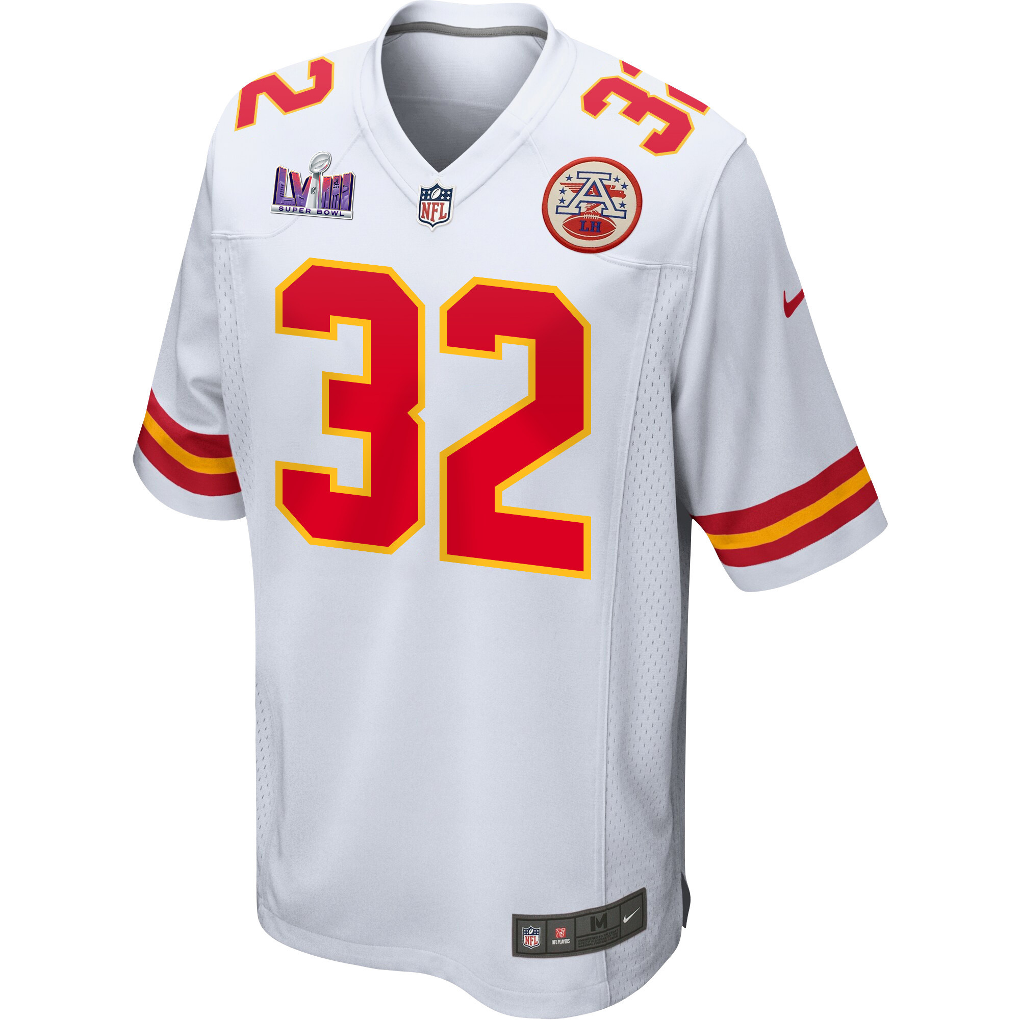 Nick Bolton 32 Kansas City Chiefs Super Bowl LVIII Patch Game White NFL Jersey Men's