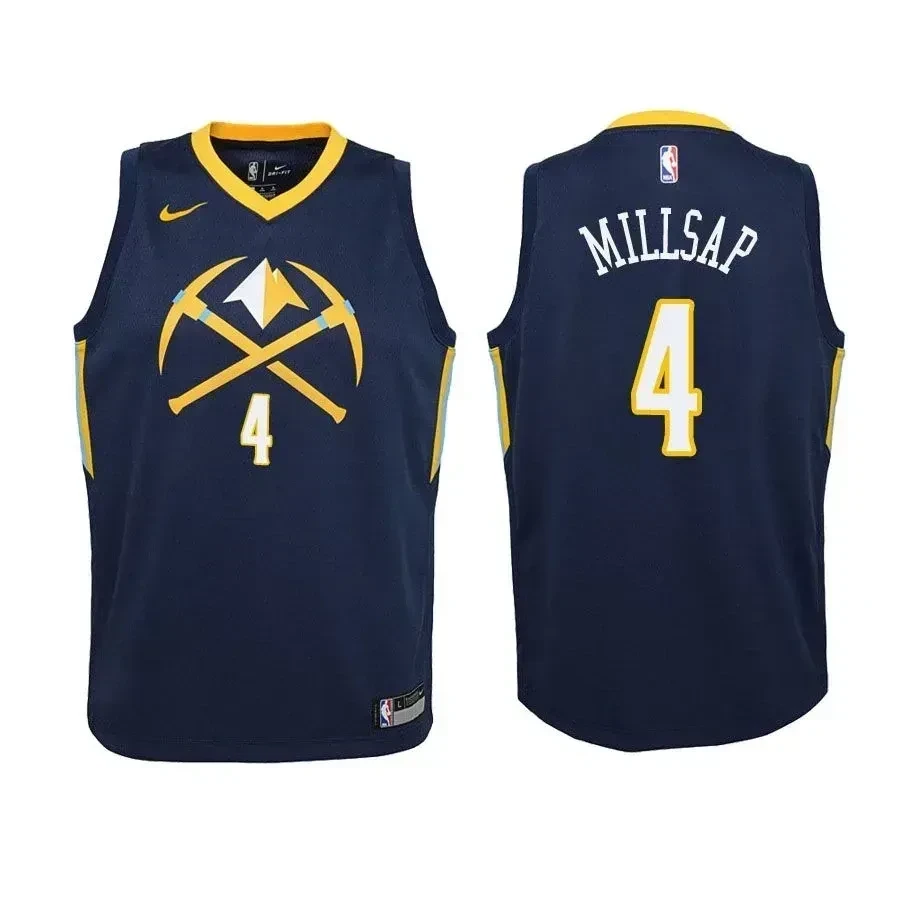 Denver Nuggets Paul Millsap 4 City Edition Navy NBA Jersey Youth