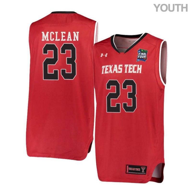 Under Armour 23 Gio McLean Red Texas Tech Red Raiders NCAA Jersey Youth