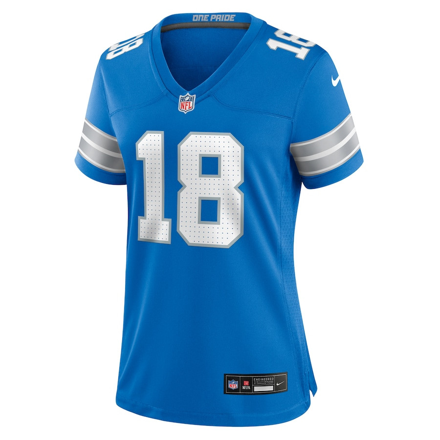 Antoine Green 18 Detroit Lions Team Game Blue NFL Jersey Women's