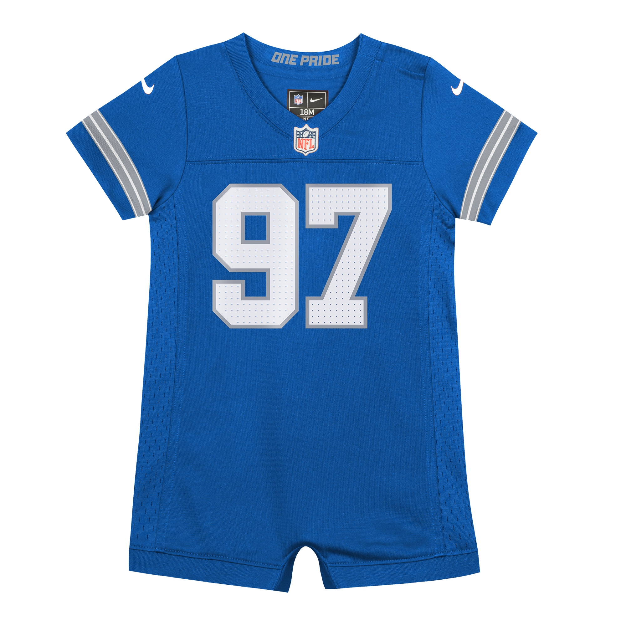 Newborn Infant Detroit Lions Aidan Hutchinson Blue Game Romper NFL Jersey Men's