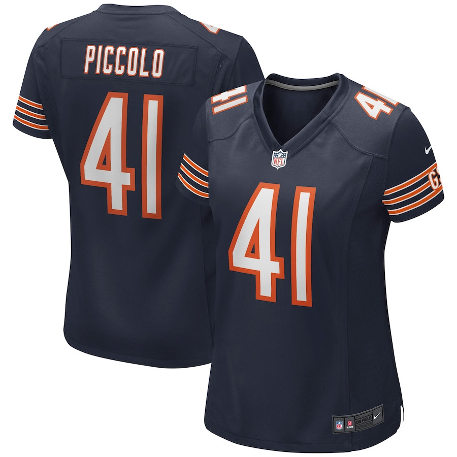 Brian Piccolo 41 Chicago Bears Game Retired Navy NFL Jersey Women's