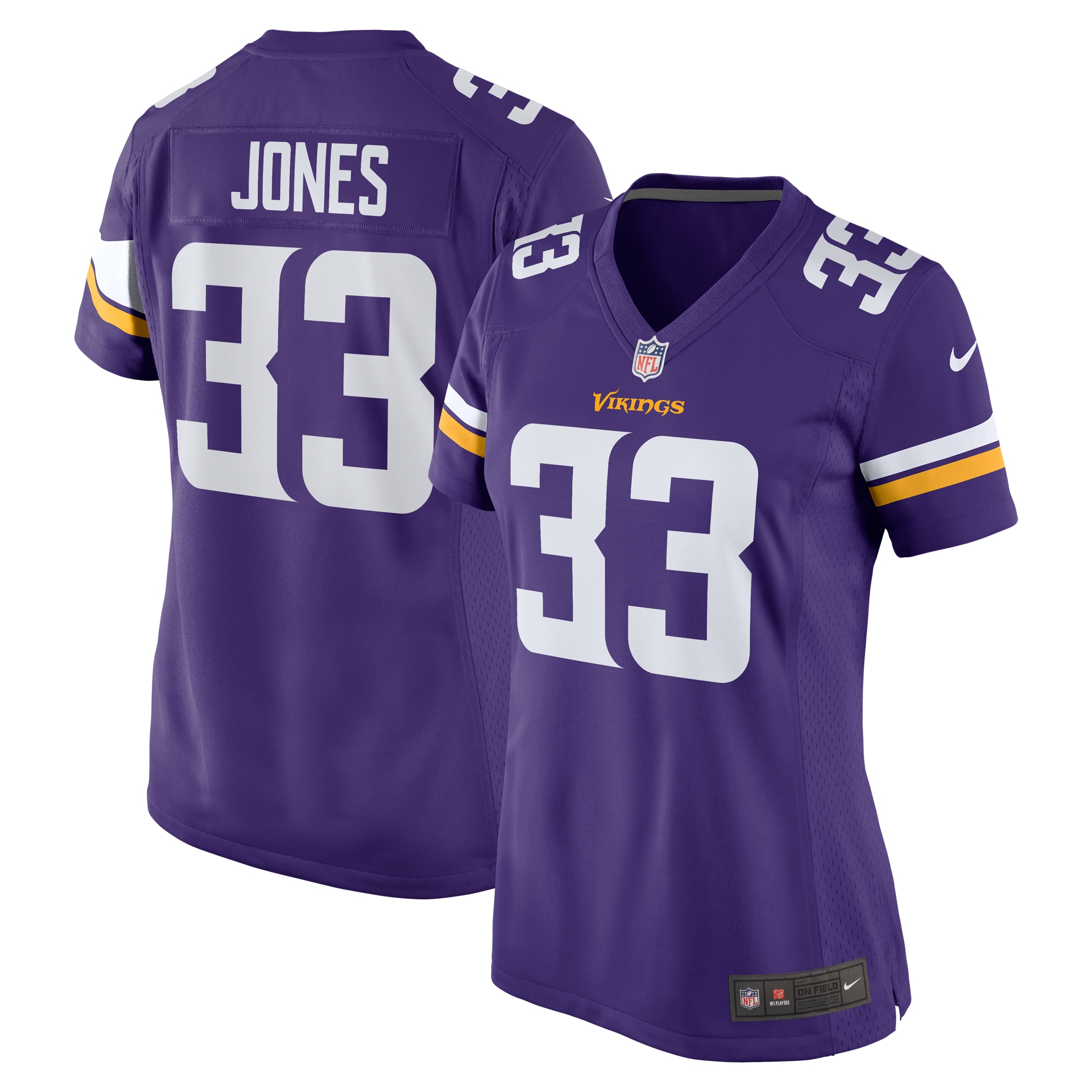 Minnesota Vikings Aaron Jones Purple Game Player NFL Jersey Women's