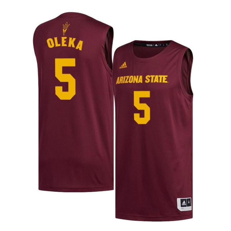 5 Obinna Oleka Maroon Arizona State Sun Devils NCAA Jersey Men's