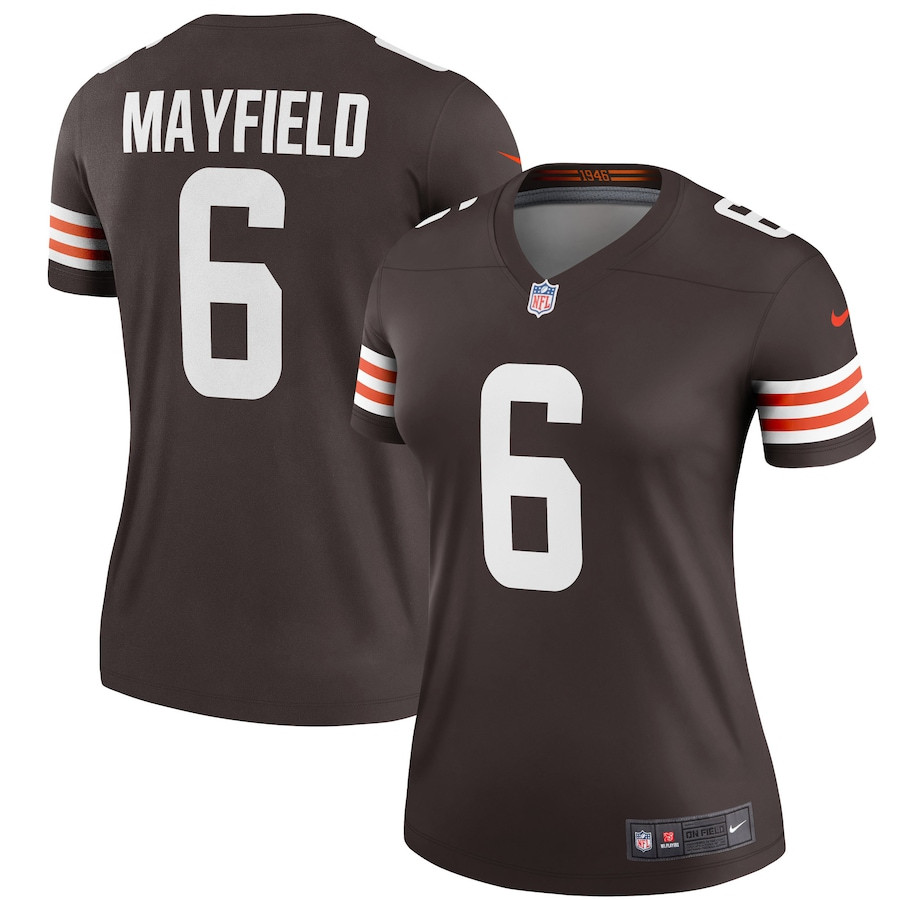 Baker Mayfield 6 Cleveland Browns Legend Brown NFL Jersey Women's