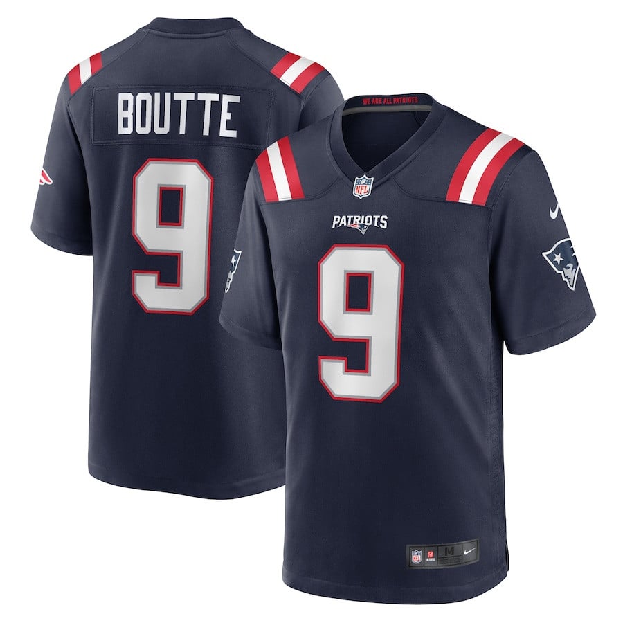Kayshon Boutte 9 New England Patriots Game Navy NFL Jersey Men's