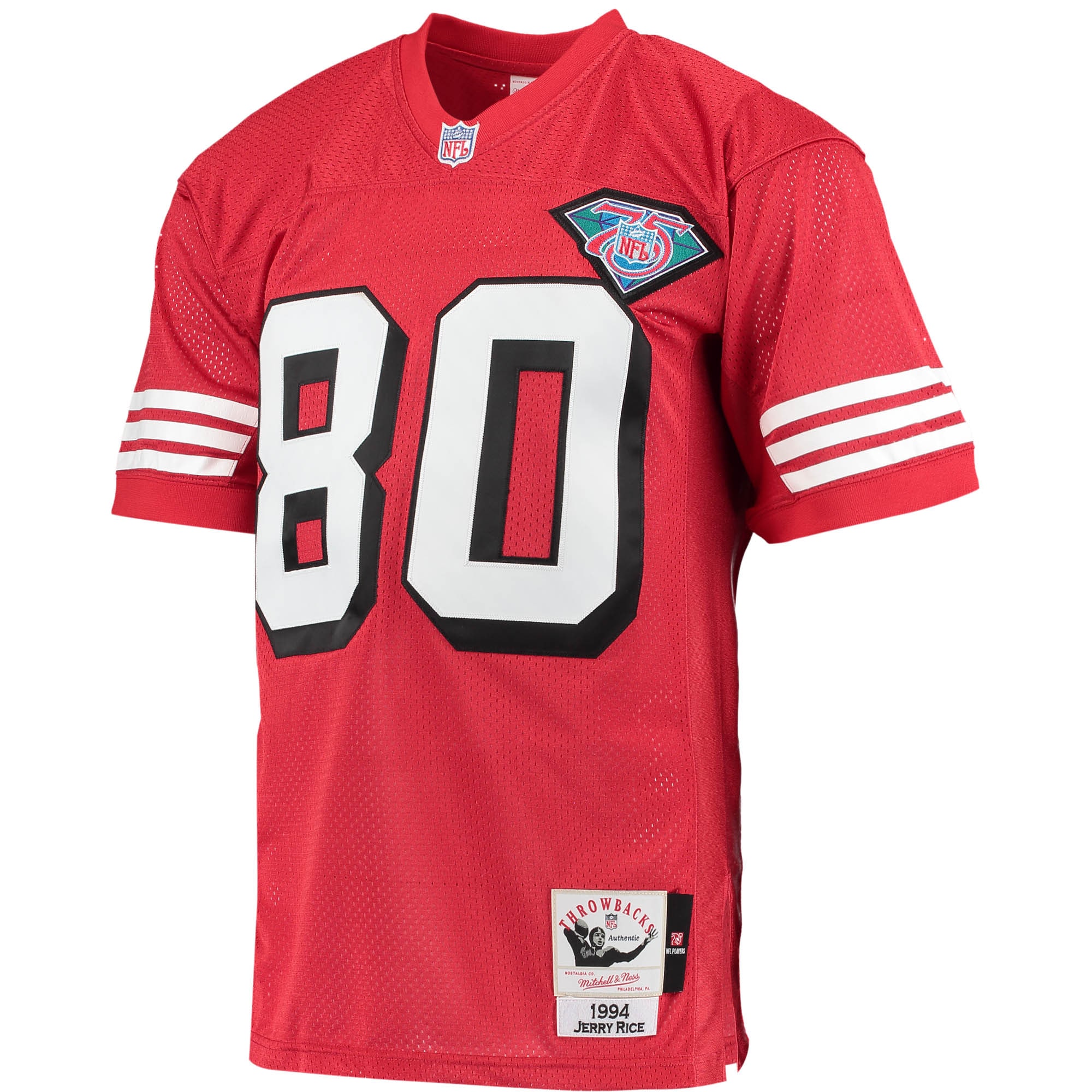 San Francisco 49ers 1994 Jerry Rice Mitchell Ness Scarlet Throwback Retired Player NFL Jersey Men's