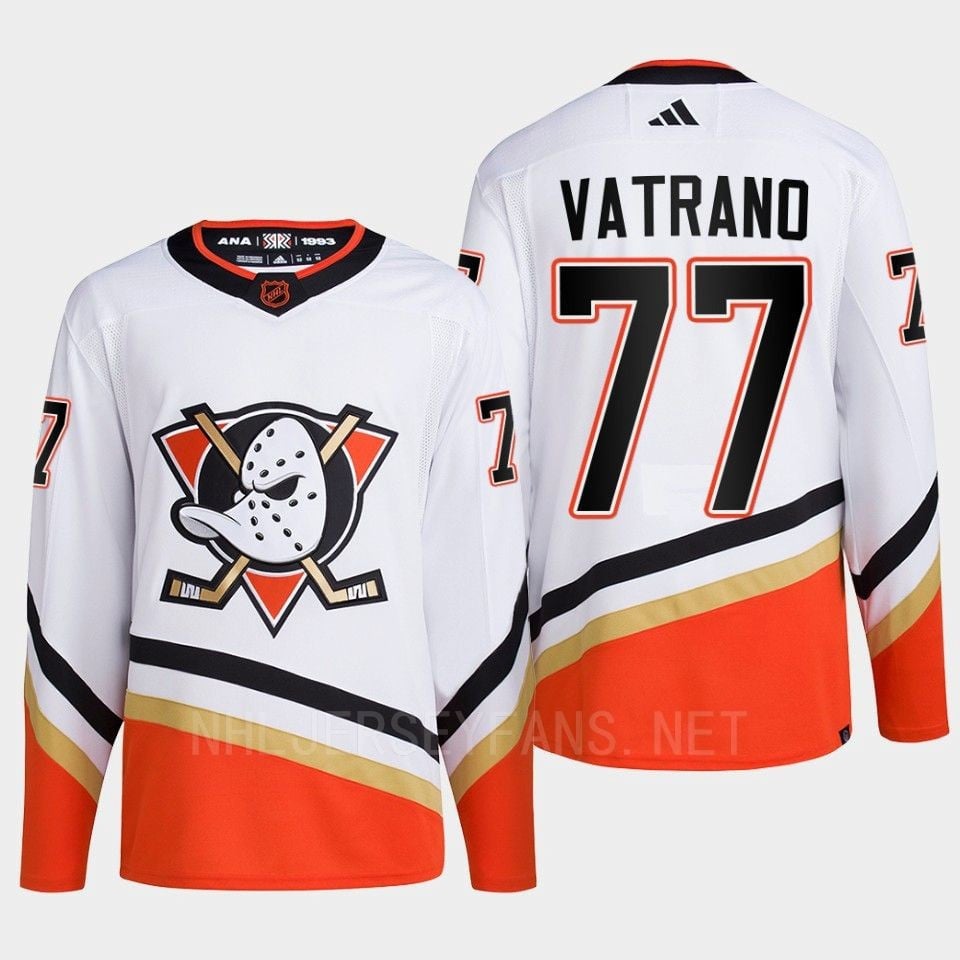 Anaheim Ducks 2022 Reverse Retro 2.0 Frank Vatrano 77 White Primegreen NHL Jersey Men's