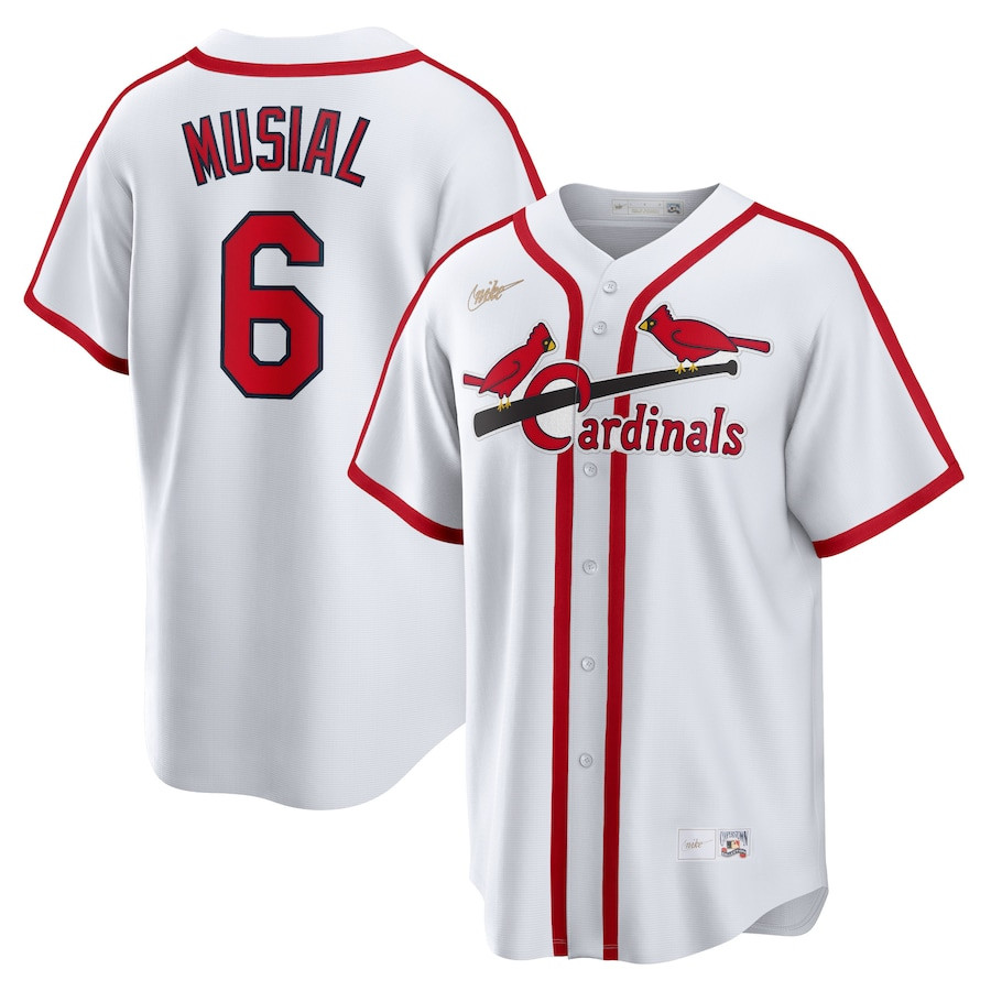 Stan Musial 6 St. Louis Cardinals Cooperstown Collection Home White MLB Jersey Men's