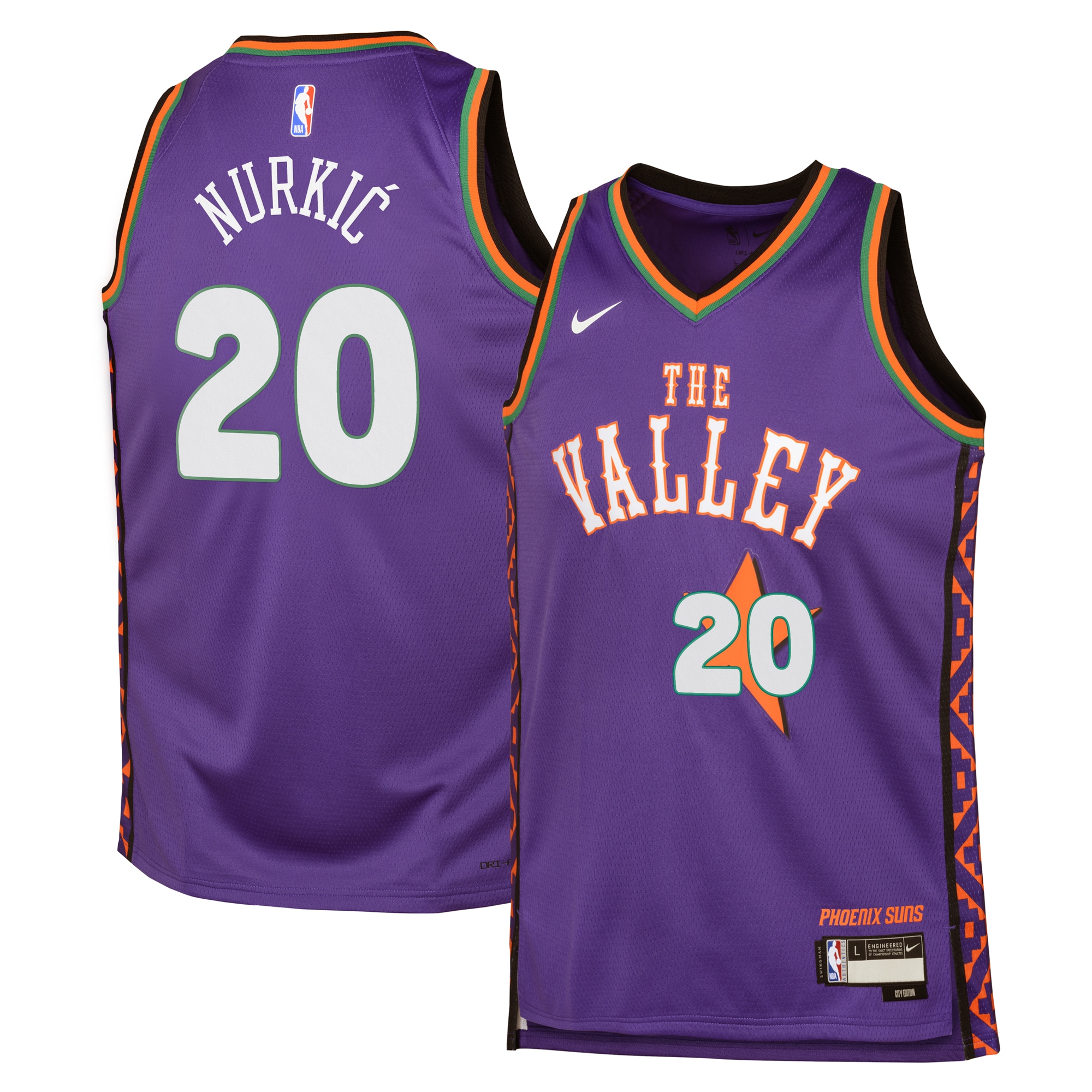 Phoenix Suns City Edition Swingman 2024 Purple Jusuf NurkicYouth NBA Jersey Youth