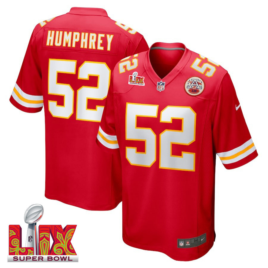 Creed Humphrey #52 Kansas City Chiefs Super Bowl LIX Red NFL Jersey Men's