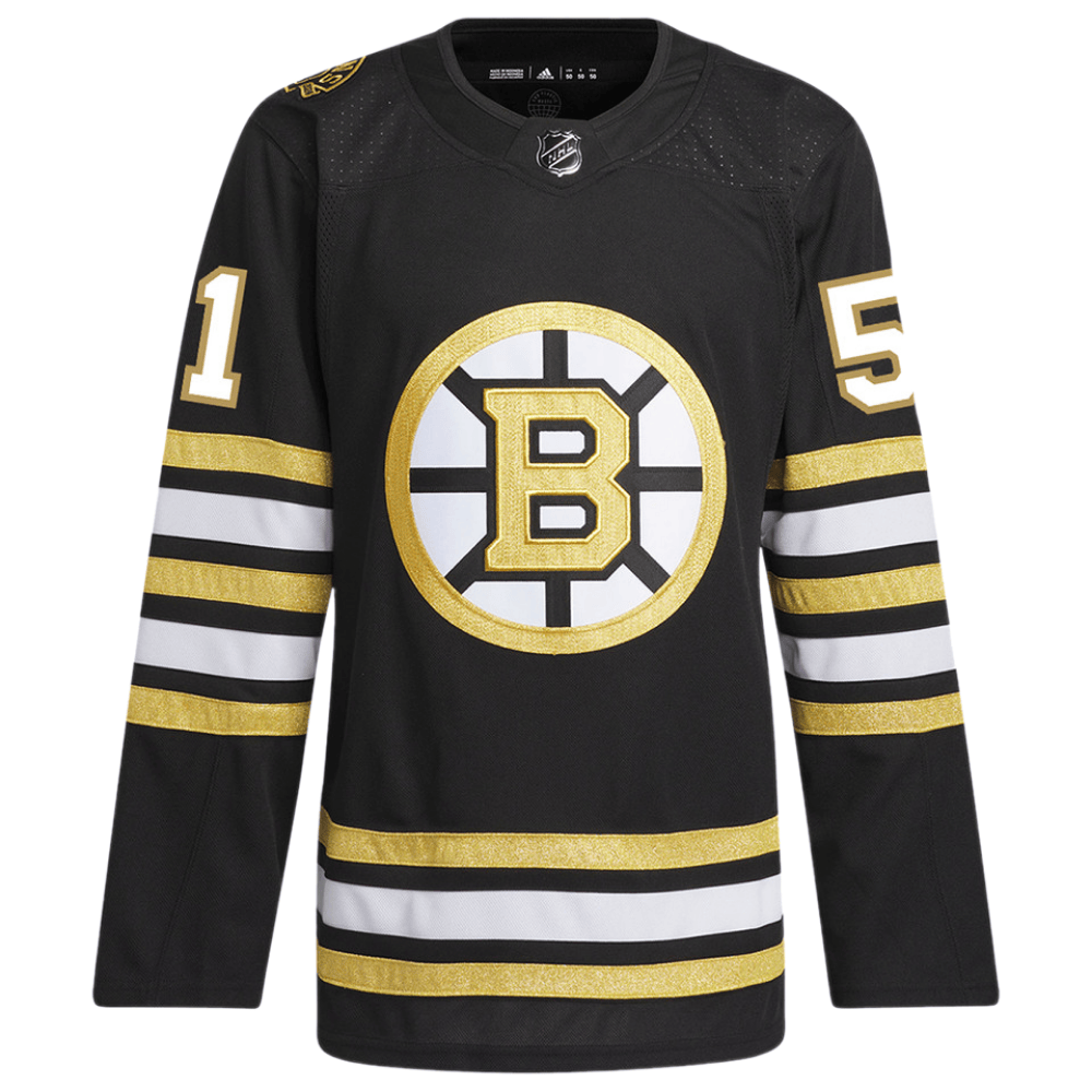 Matthew Poitras 51 Boston Bruins 100th Anniversary Primegreen Home Black NHL Jersey Men's