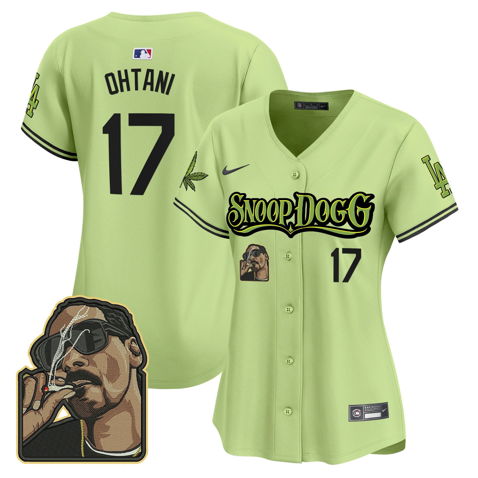 Shohei Ohtani 17 Los Angeles Dodgers Snoop Dogg Light Green MLB Jersey Women's