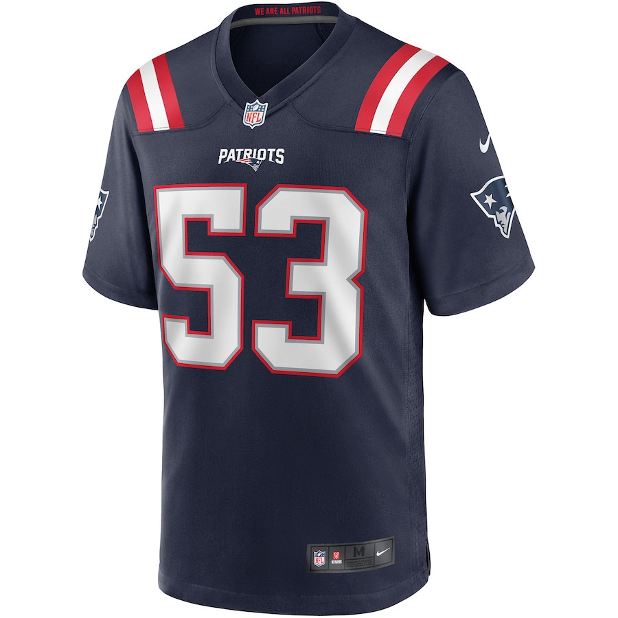 Chris Slade 53 New England Patriots Game Retired Navy NFL Jersey Men's