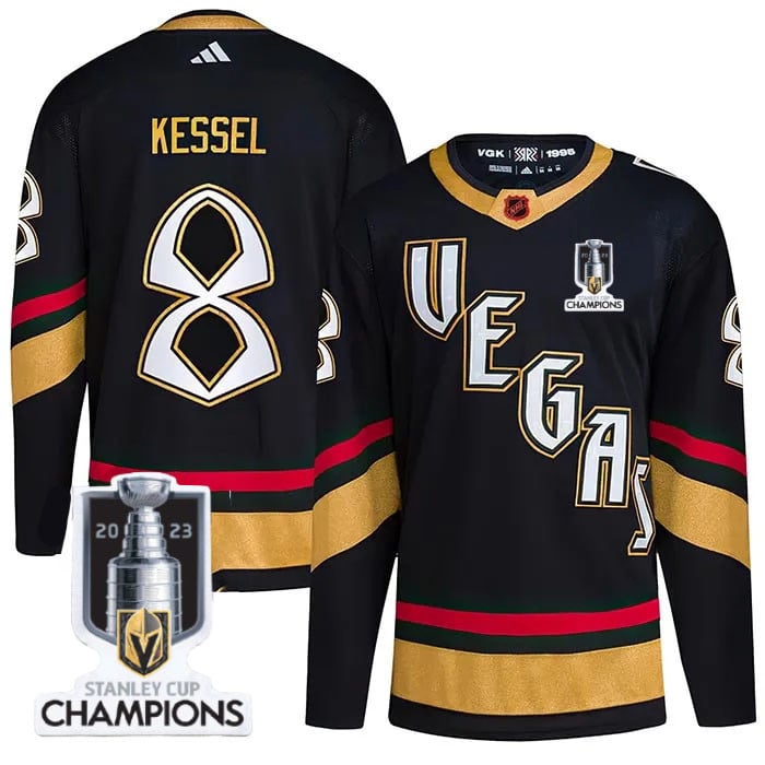 Phil Kessel 8 Vegas Golden Knights 2023 Stanley Cup Champions Patch Special Edition 2.0 Breakaway Black NHL Jersey Men's